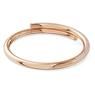 Bracciale rigido Dextera, Chiusura magnetica, Bianco, Placcato color oro rosa