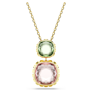 Pendente Chroma, Taglio Cushion, Multicolore, Placcato color oro