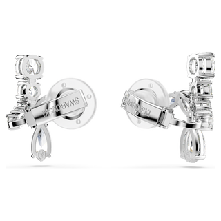 Orecchini a clip Matrix, Taglio misto, Bianchi, Placcato rodio