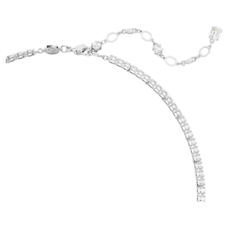 Collana a Y Matrix, Taglio misto, Bianco, Placcato rodio