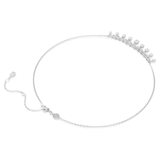 Collana Idyllia, Taglio misto, Fiocco Di Neve, Bianca, Placcato rodio