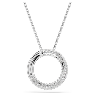 Pendente Dextera, Pavé, Bianco, Placcato rodio