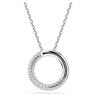 Pendente Dextera, Pavé, Bianco, Placcato rodio