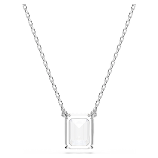 Pendente Stilla, Taglio ottagonale, Bianco, Placcato rodio