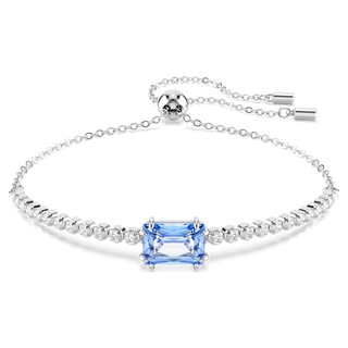 Braccialetto Matrix Tennis, Taglio misto, Blu, Placcato rodio