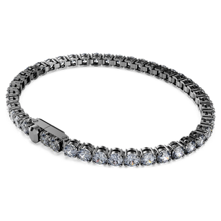 Braccialetto Matrix Tennis, Taglio Round, Grigio, Placcato rutenio
