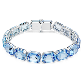 Braccialetto Millenia, Taglio Octagon, Sfumatura di colore, Blu, Placcato rodio