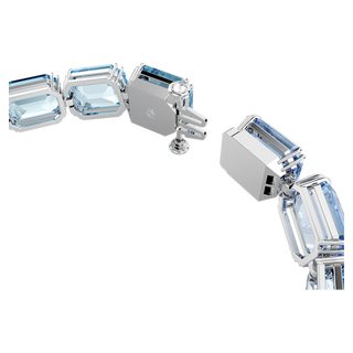 Braccialetto Millenia, Taglio Octagon, Sfumatura di colore, Blu, Placcato rodio