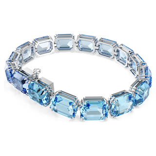 Braccialetto Millenia, Taglio Octagon, Sfumatura di colore, Blu, Placcato rodio