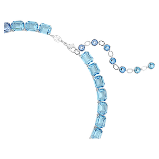 Collana Millenia, Taglio Octagon, Sfumatura di colore, Blu, Placcato rodio