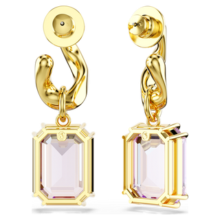 Orecchini pendenti Millenia, Taglio ottagonale, Viola, Placcato color oro