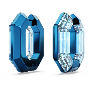 Orecchini a cerchio Lucent, Forma ottagonale, Piccoli, Blu