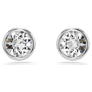 Orecchini a lobo Imber, Taglio Round, Bianchi, Placcato rodio