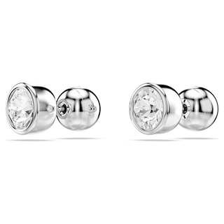 Orecchini a lobo Imber, Taglio Round, Bianchi, Placcato rodio