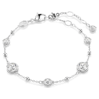 Braccialetto Imber, Taglio Round, Bianco, Placcato rodio