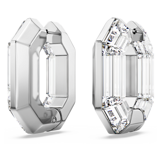 Orecchini a cerchio Lucent, Forma ottagonale, Piccoli, Bianchi