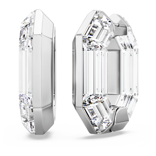 Orecchini a cerchio Lucent, Forma ottagonale, Piccoli, Bianchi