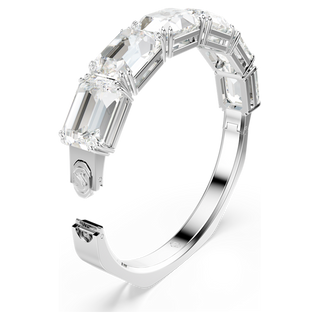 Bracciale rigido Millenia, Taglio ottagonale, Bianco, Placcato rodio