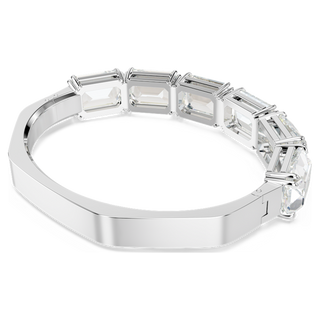 Bracciale rigido Millenia, Taglio ottagonale, Bianco, Placcato rodio