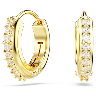 Orecchini a cerchio Matrix, Taglio Round, Bianchi, Placcato color oro