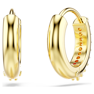 Orecchini a cerchio Matrix, Taglio Round, Bianchi, Placcato color oro