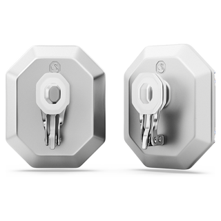 Orecchini a clip Lucent, Taglio ottagonale, Bianchi