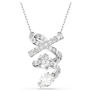 Pendente Hyperbola, Taglio misto, Bianco, Placcato rodio