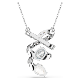 Pendente Hyperbola, Taglio misto, Bianco, Placcato rodio