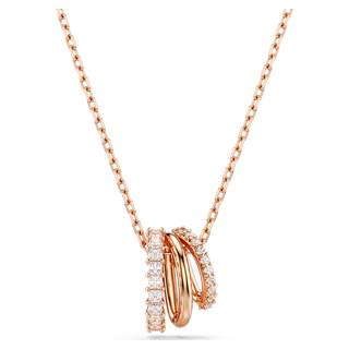 Pendente Hyperbola, Taglio misto, Bianco, Placcato color oro rosa