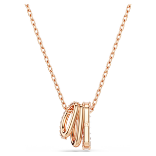 Pendente Hyperbola, Taglio misto, Bianco, Placcato color oro rosa