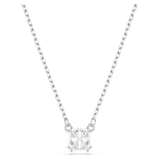 Pendente Stilla Attract, Taglio squadrato, Bianco, Placcato rodio