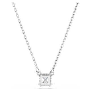 Pendente Stilla Attract, Taglio squadrato, Bianco, Placcato rodio