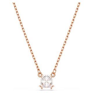 Pendente Stilla Attract, Taglio squadrato, Bianco, Placcato color oro rosa