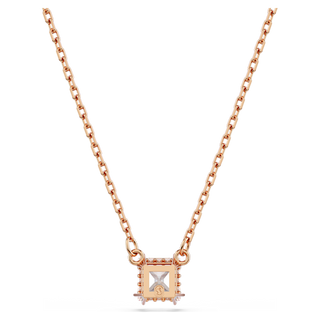 Pendente Stilla Attract, Taglio squadrato, Bianco, Placcato color oro rosa