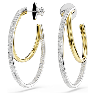 Orecchini a cerchio Hyperbola, Taglio Round, Medi, Bianchi, Mix di finiture