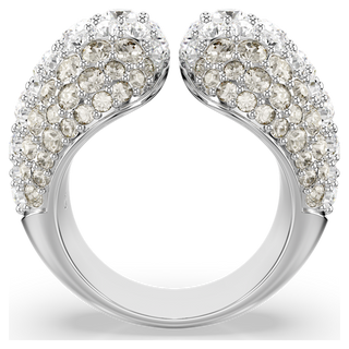 Anello cocktail Sublima, Taglio Round, Bianco, Placcato rodio