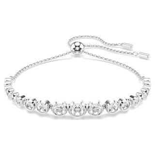 Bracciale Tennis Imber, Tagli arrotondati misti, Bianco, Placcato rodio