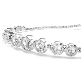 Bracciale Tennis Imber, Tagli arrotondati misti, Bianco, Placcato rodio