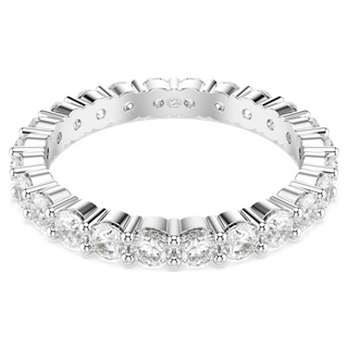 Anello Matrix Vittore, Taglio Round, Bianco, Placcato color argento