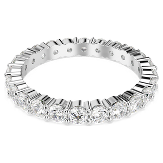 Anello Matrix Vittore, Taglio Round, Bianco, Placcato color argento