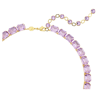 Collana Millenia, Taglio ottagonale, Viola, Placcato color oro
