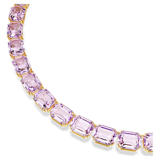 Collana Millenia, Taglio ottagonale, Viola, Placcato color oro