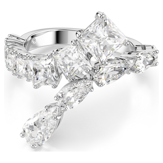 Anello Matrix, Taglio misto, Bianco, Placcato rodio