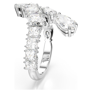 Anello Matrix, Taglio misto, Bianco, Placcato rodio