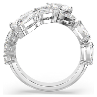 Anello Matrix, Taglio misto, Bianco, Placcato rodio