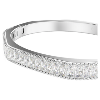 Bracciale rigido Matrix, Taglio baguette, Forma ottagonale, Bianco, Placcato rodio