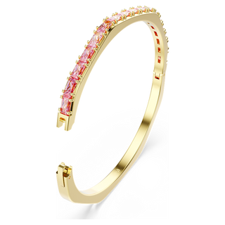 Bracciale rigido Matrix, Taglio baguette, Forma ottagonale, Rosa, Placcato color oro