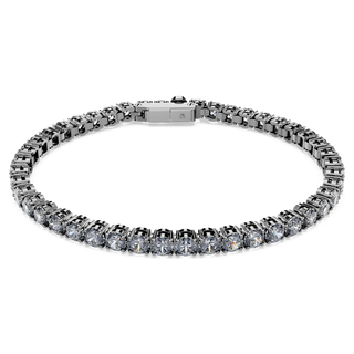 Braccialetto Matrix Tennis, Taglio Round, Grigio, Placcato rutenio