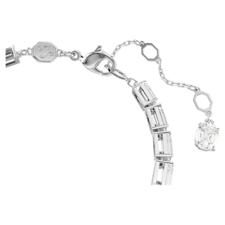 Bracciale Tennis Matrix, Taglio baguette, Bianco, Placcato rodio