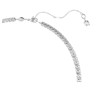 Collana a Y Matrix, Taglio Round, Bianco, Placcato rodio